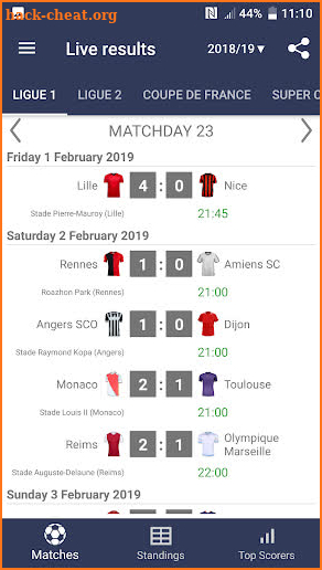 Live Scores for Ligue 1 France 2021/2022 screenshot