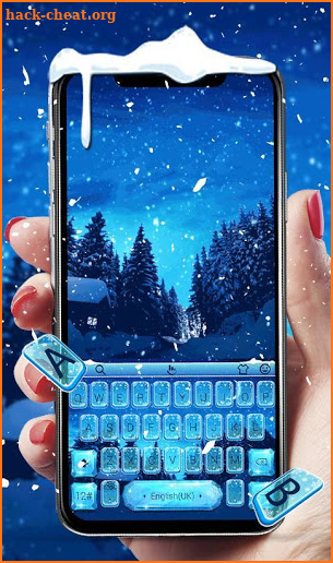 Live Snowing Night Keyboard Theme screenshot