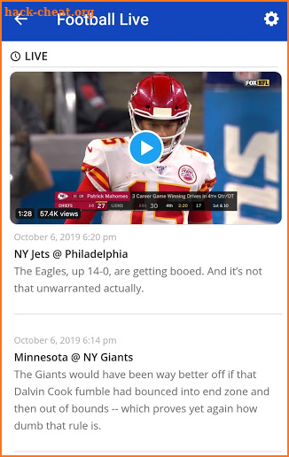 Live Stream for NFL Events screenshot