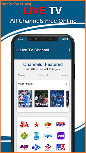 Live TV Channels Online Guide screenshot