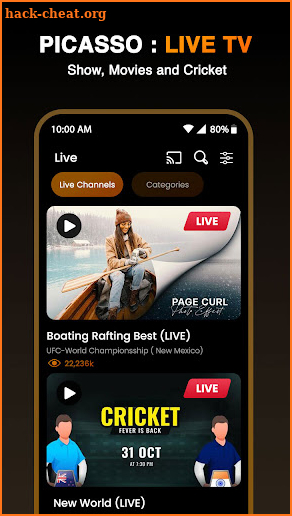 Live TV Shows Guide screenshot