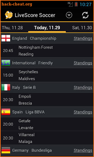 LiveScore Football screenshot