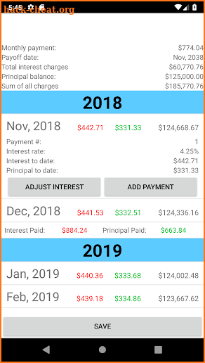 Loan Amortization Plus screenshot