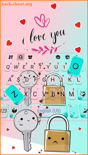 Lock and Key Love Keyboard Background screenshot