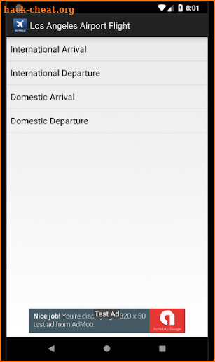 Los Angeles Airport LAX Flight Info screenshot
