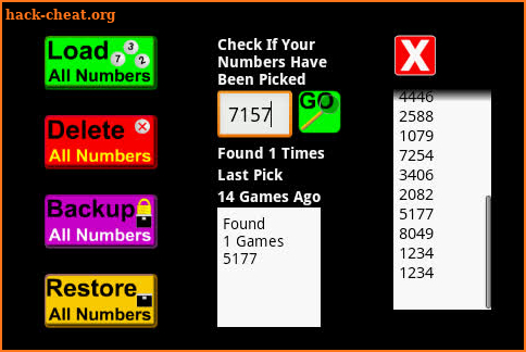 Lottery Pick 4 Game Tracking screenshot