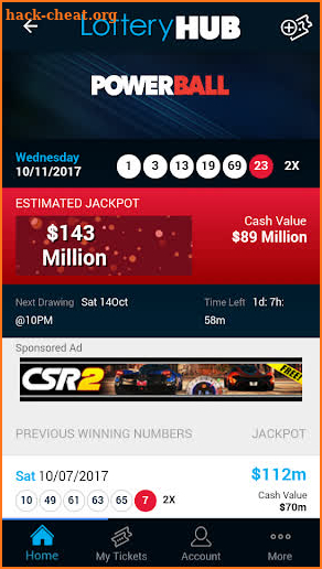 LotteryHUB - Powerball Lottery screenshot