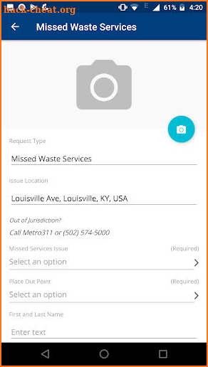 Louisville Metro311 screenshot