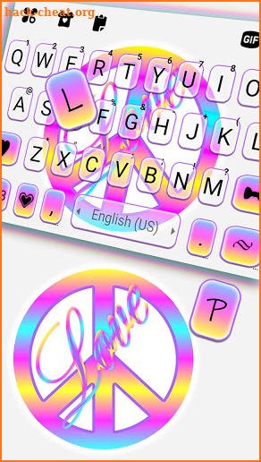 Love And Peace Keyboard Background screenshot