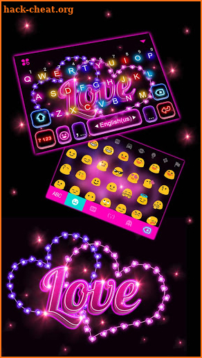 Love Neon Lights Keyboard Background screenshot