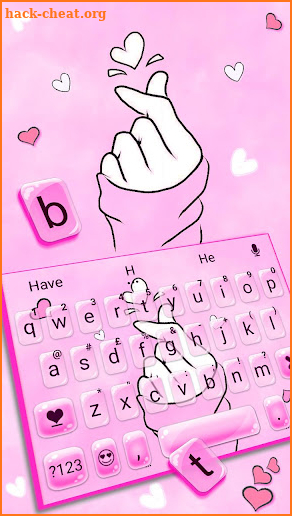 Love Pink Heart Keyboard Theme screenshot