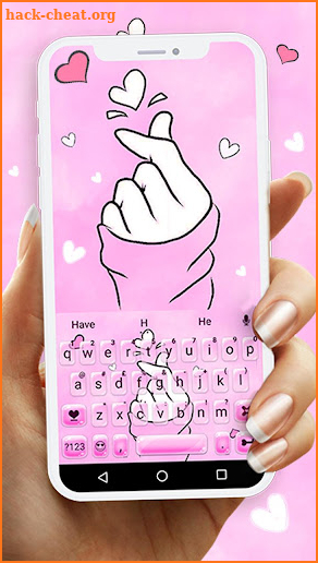 Love Pink Heart Keyboard Theme screenshot