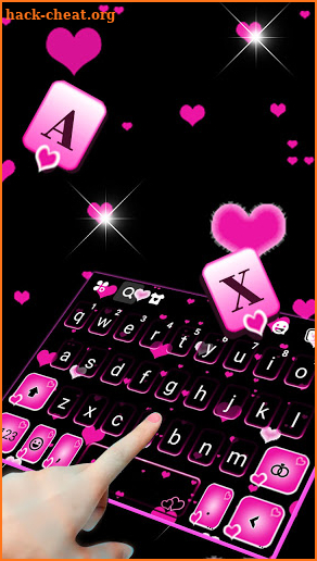 Love Pink Hearts Keyboard Background screenshot