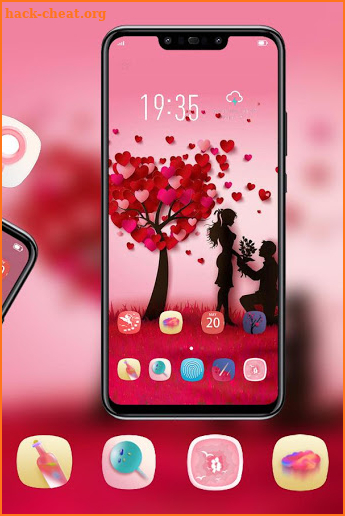 love pink romantic tree pink theme Y21L screenshot