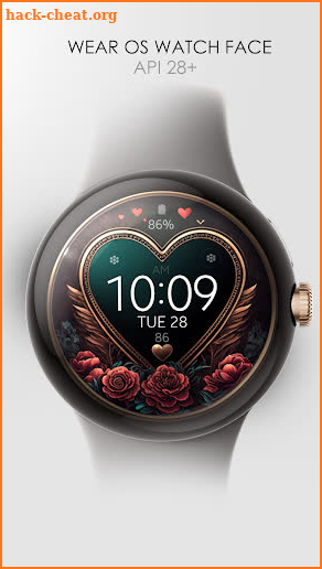 Love Rose digital watch face screenshot