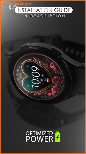 Love Rose digital watch face screenshot