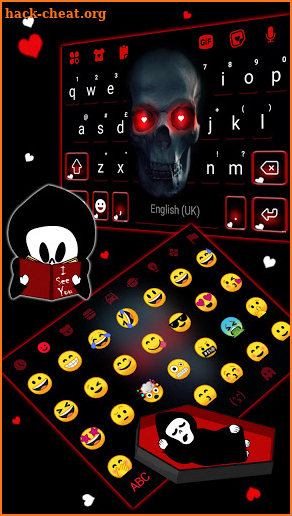 Love Skull Keyboard Background screenshot