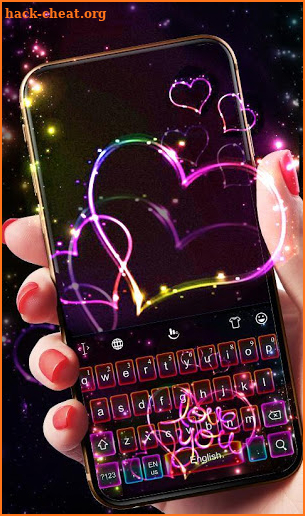 Love Sparkling Heart Keyboard Theme screenshot