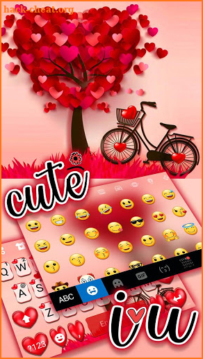 Lovely 3d Pedals Heart Keyboard Theme screenshot