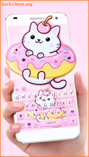 Lovely Cat Donuts Keyboard Theme screenshot