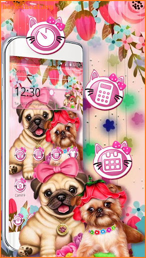 Lovely Couple Puppy Theme screenshot