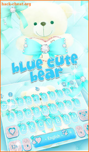 Lovely Cute Blue Bear Keyboard Theme screenshot