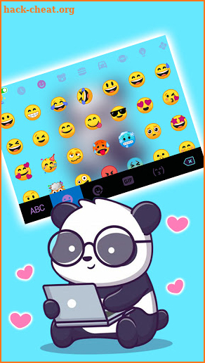 Lovely Cute Panda Keyboard Background screenshot