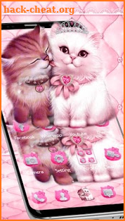 Lovely Cute pink Cat Theme screenshot