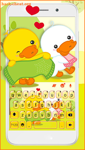 Lovely Duck Couple Keyboard Theme screenshot