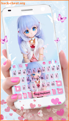 Lovely Pastel Doll Keyboard Background screenshot