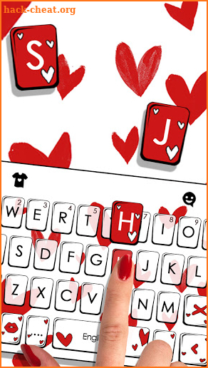 Lovely Red Hearts Keyboard Background screenshot