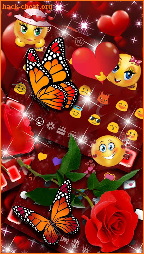 Lovely Red Rose Heart Keyboard theme screenshot