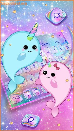 Lovely Unicorn Whale Keyboard screenshot