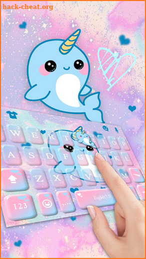 Lovely Unicorn Whales Keyboard Theme screenshot