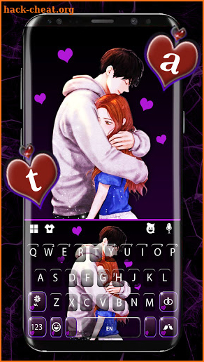 Lovers Hug Keyboard Background screenshot