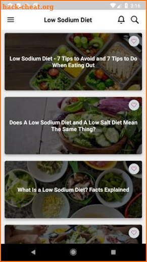 Low Sodium Diet, Foods screenshot