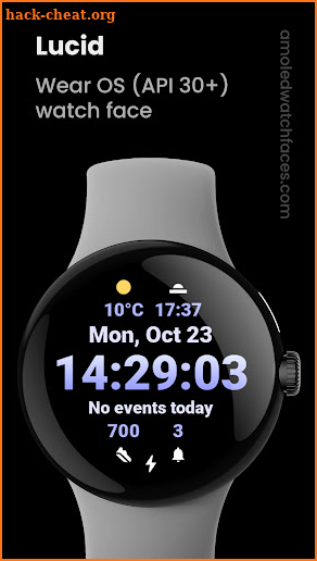 Lucid: Wear OS 4 watch face screenshot