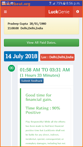 LuckGenie - Financial Astrology Software screenshot