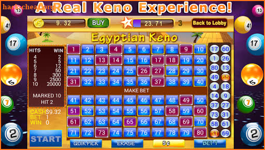 Lucky Keno Numbers Bonus Casino Games Free screenshot