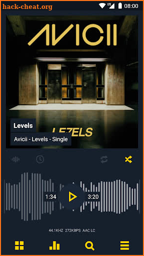 Luminous Black - Material Poweramp v3 Skin screenshot