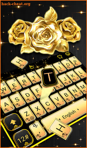 Lustrous Black Golden Rose Keyboard screenshot