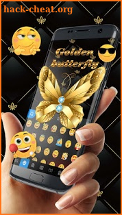 Lux Gold Butterfly Keyboard Theme screenshot