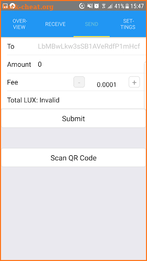 Luxcore Mobile Wallet screenshot