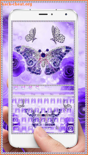 Luxurious Purple Diamond Butterfly Keyboard screenshot