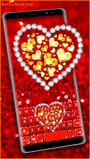 Luxury Diamond Heart Keyboard Theme screenshot