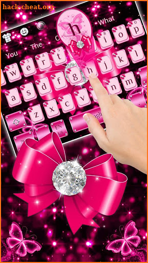 Luxury Diamond Pink Bow Keyboard Theme screenshot