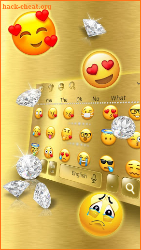 Luxury Gold Diamond Keyboard Theme screenshot