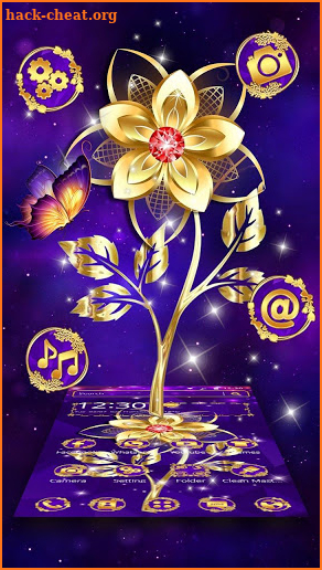 Luxury Golden Purple Flower screenshot