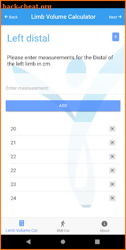 LymVol - Lymphoedema Limb Volume Calculator screenshot