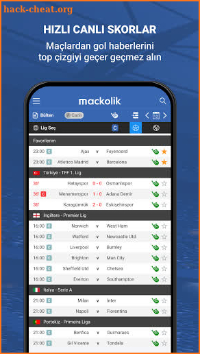 Mackolik Canlı Sonuçlar screenshot